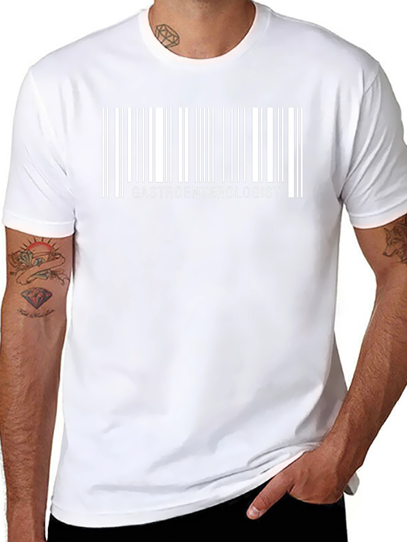Gastroenterologist Barcode T-Shirt - Black Cotton Tee