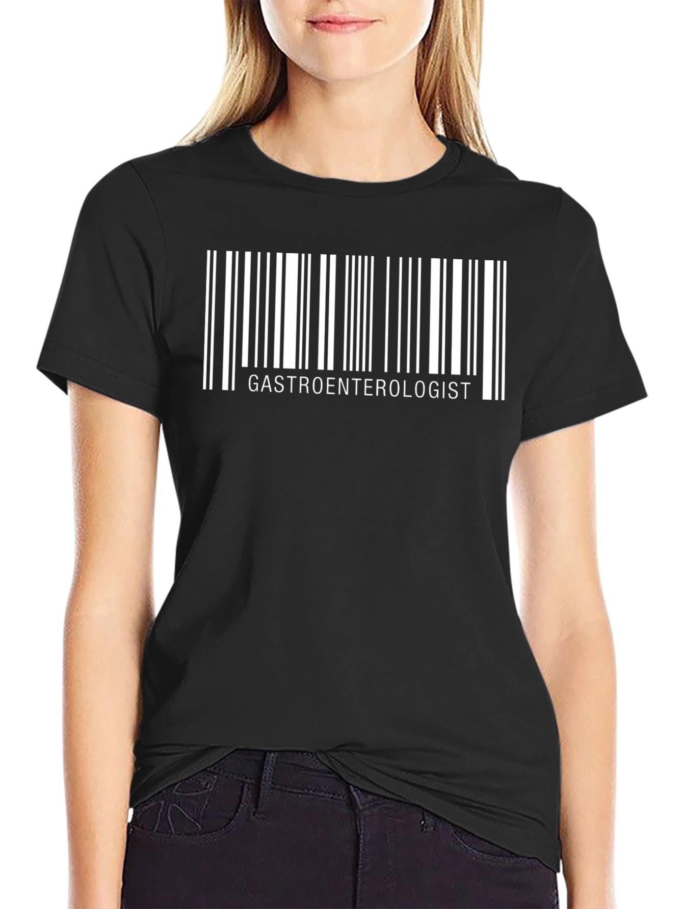 Gastroenterologist Barcode T-Shirt - Black Cotton Tee