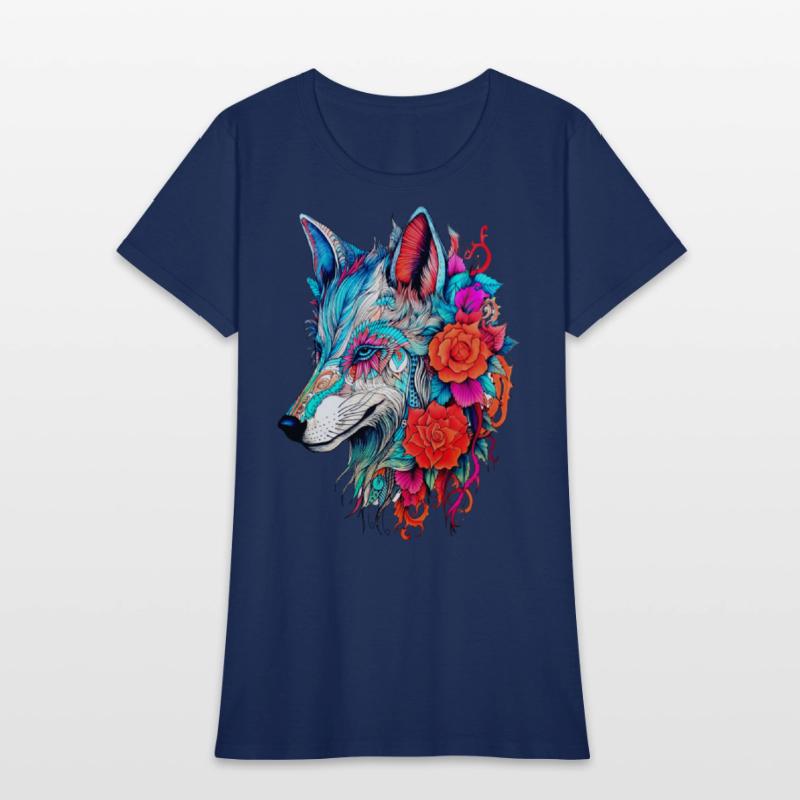 Wolf with Flowers Girls