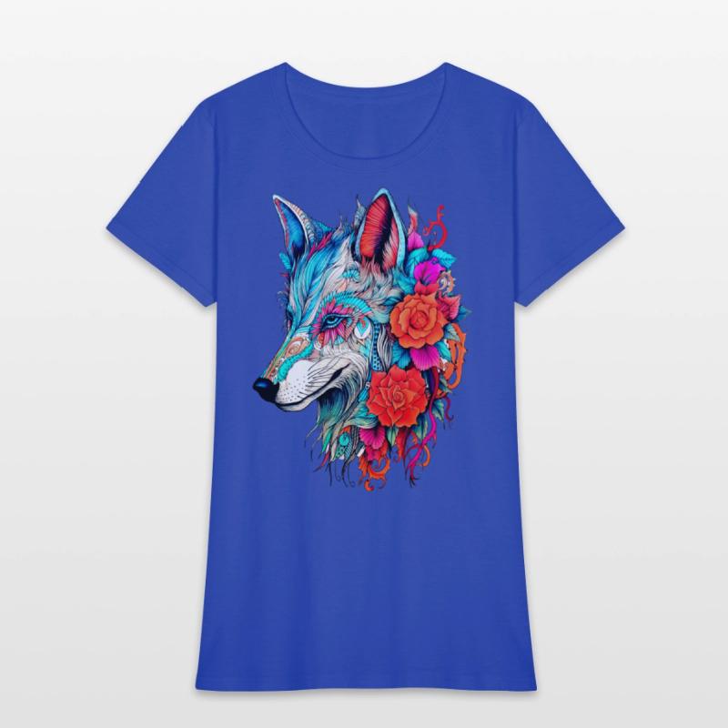 Wolf with Flowers Girls