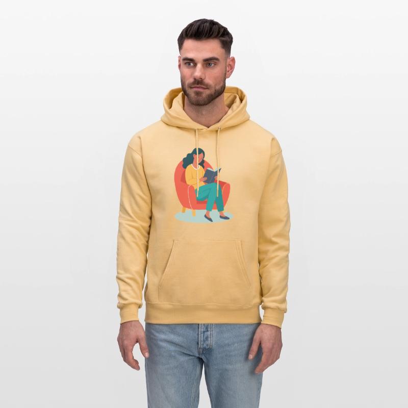 Woman Reading in Armchair Illustration