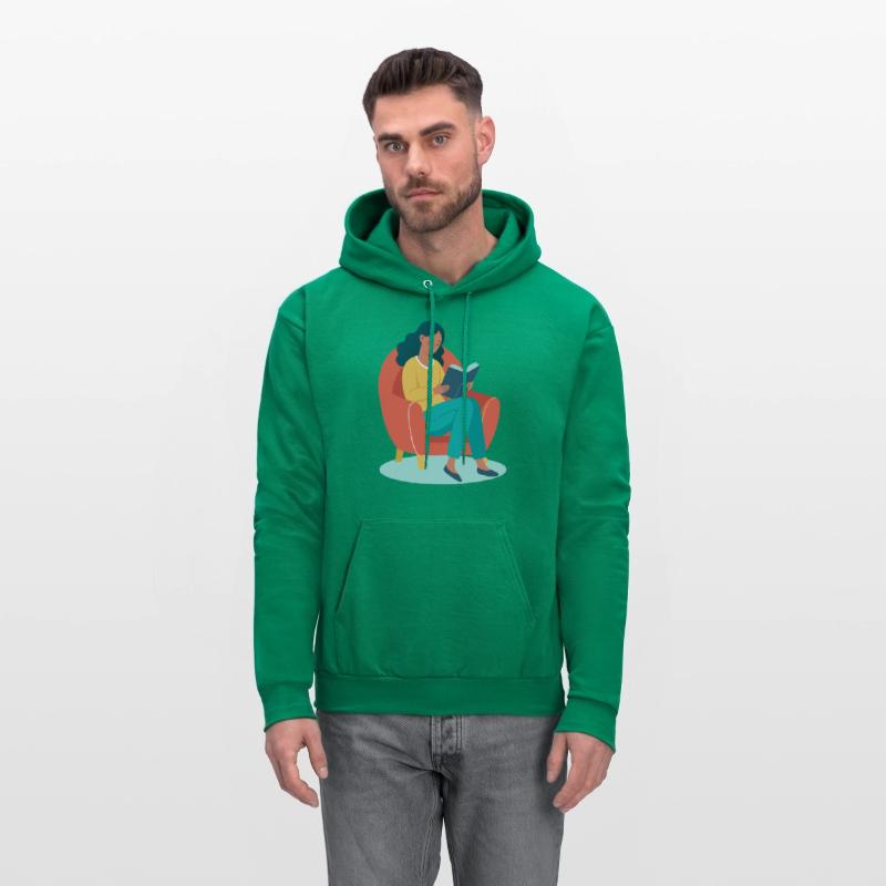 Woman Reading in Armchair Illustration