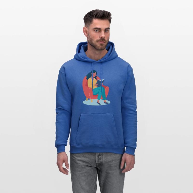 Woman Reading in Armchair Illustration