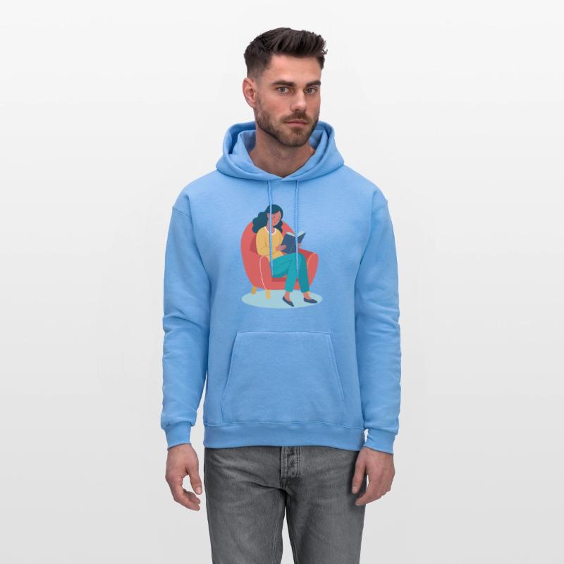 Woman Reading in Armchair Illustration