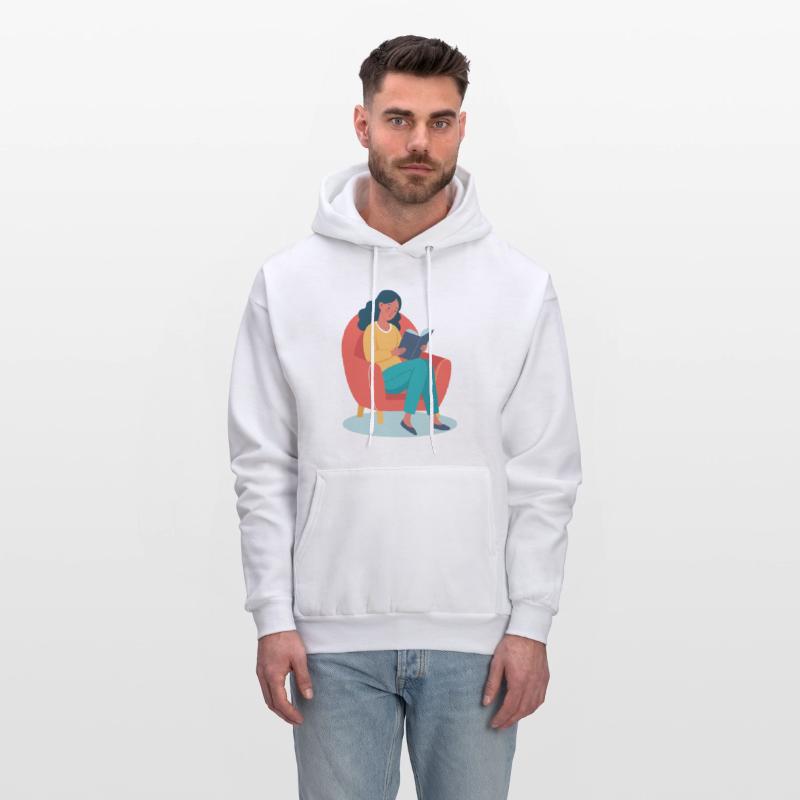 Woman Reading in Armchair Illustration