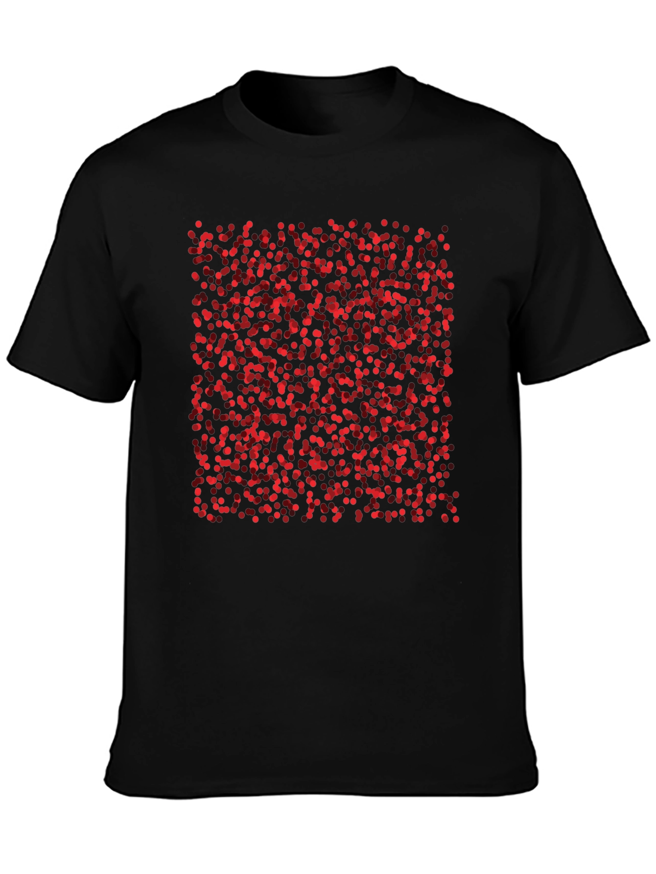 Abstract Red Dots Black T-Shirt