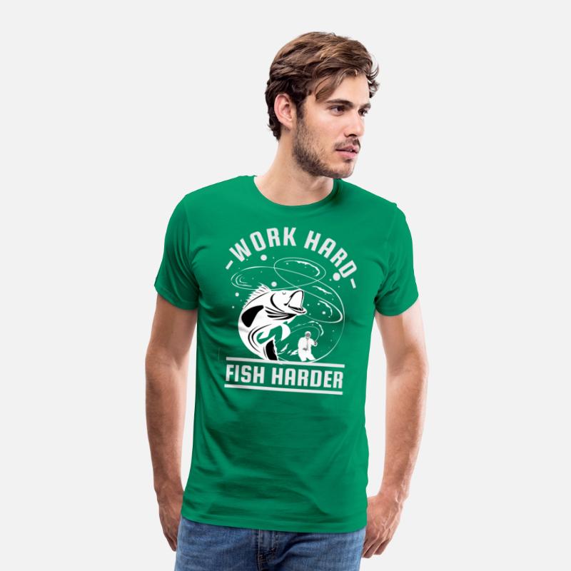 Work Hard Fish Harder | Fishing T-Shirts For Men