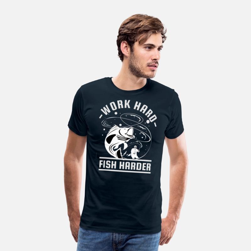 Work Hard Fish Harder | Fishing T-Shirts For Men