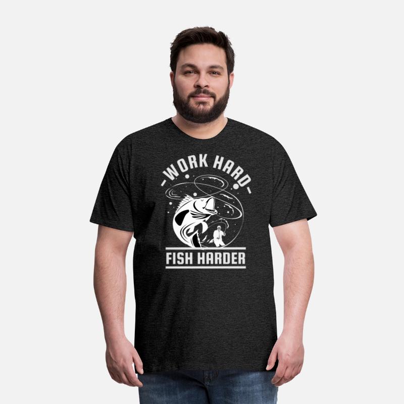Work Hard Fish Harder | Fishing T-Shirts For Men