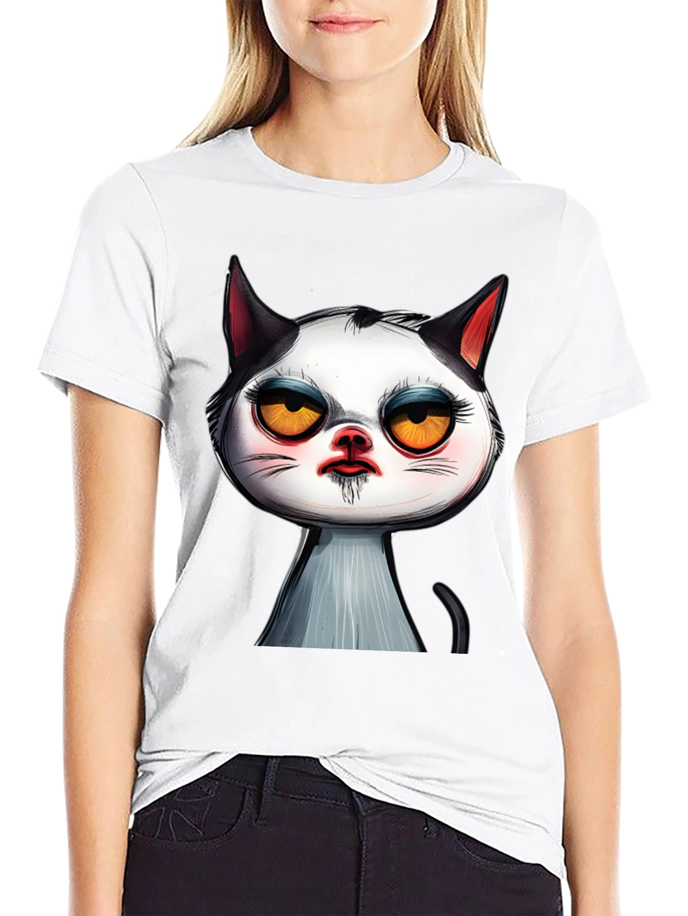 Grumpy Cat Graphic Tee - Black Cotton T-Shirt
