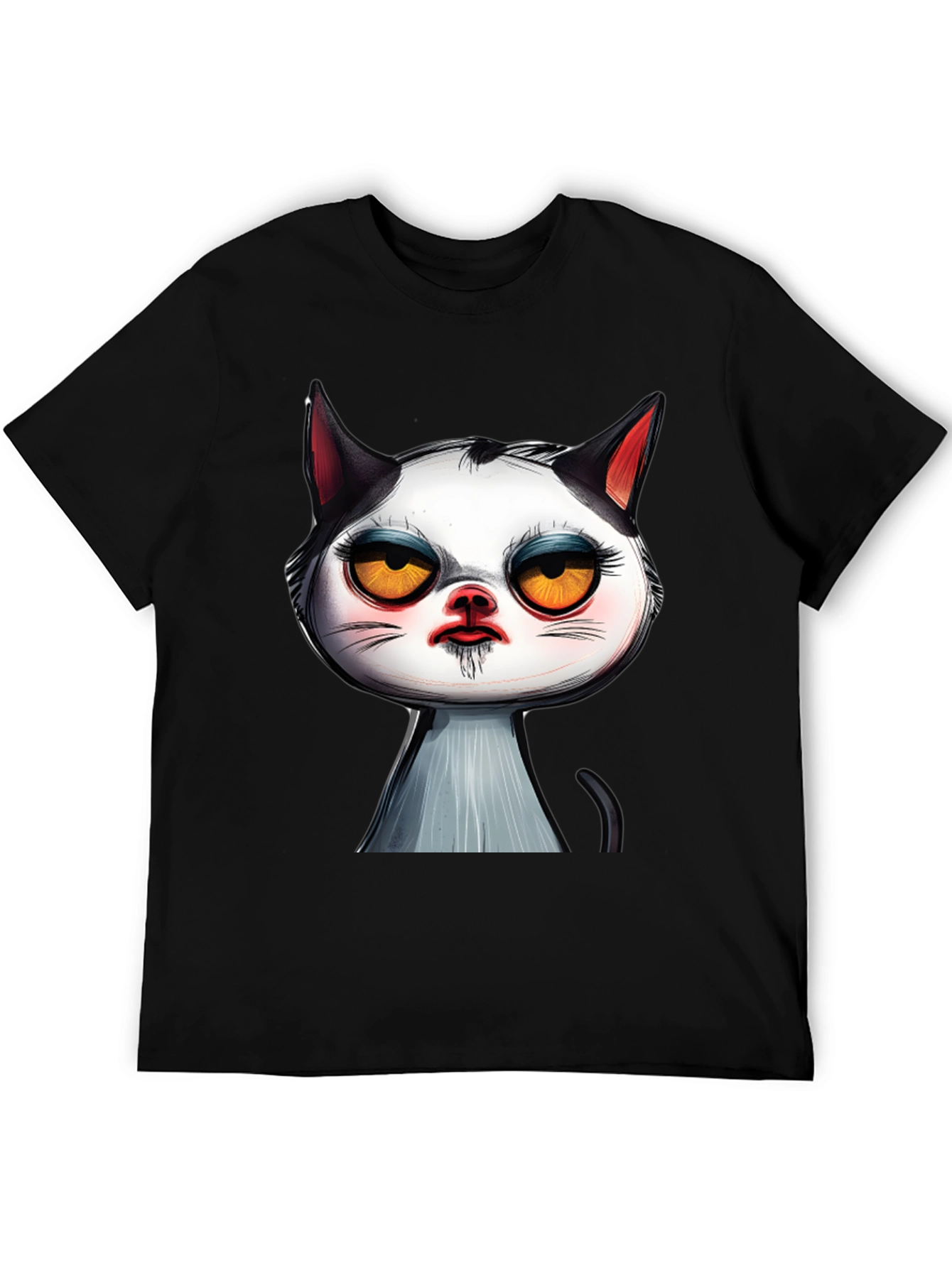 Grumpy Cat Graphic Tee - Black Cotton T-Shirt