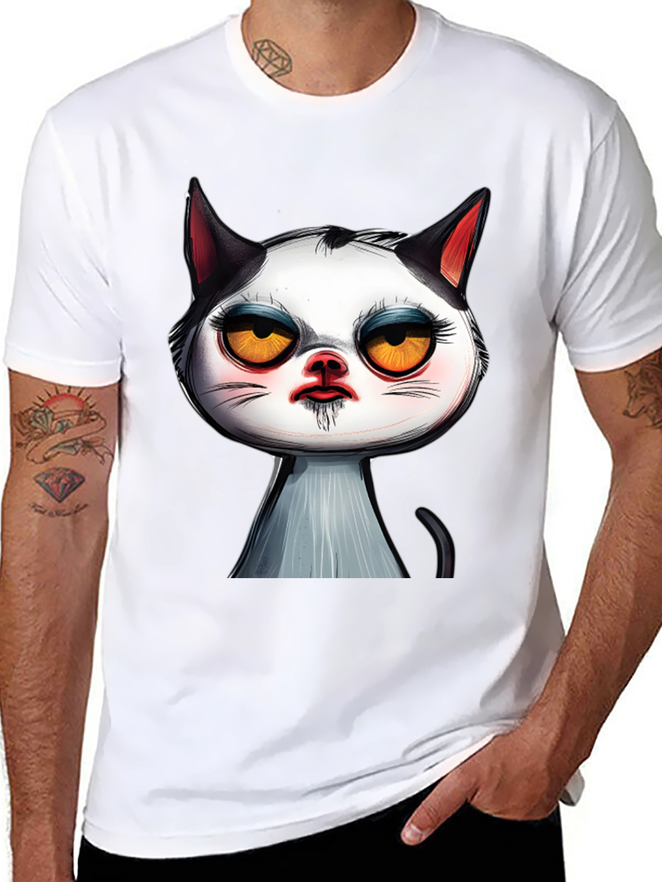 Grumpy Cat Graphic Tee - Black Cotton T-Shirt