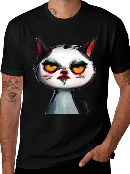 Grumpy Cat Graphic Tee - Black Cotton T-Shirt