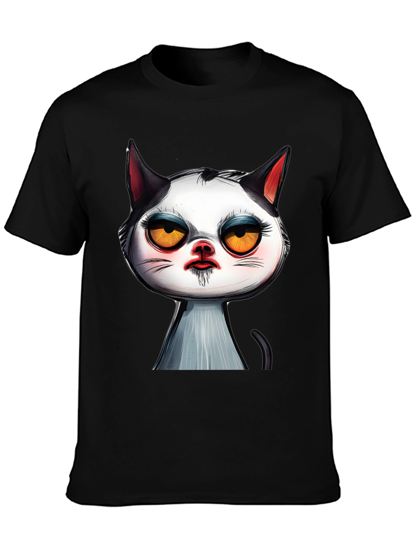 Grumpy Cat Graphic Tee - Black Cotton T-Shirt