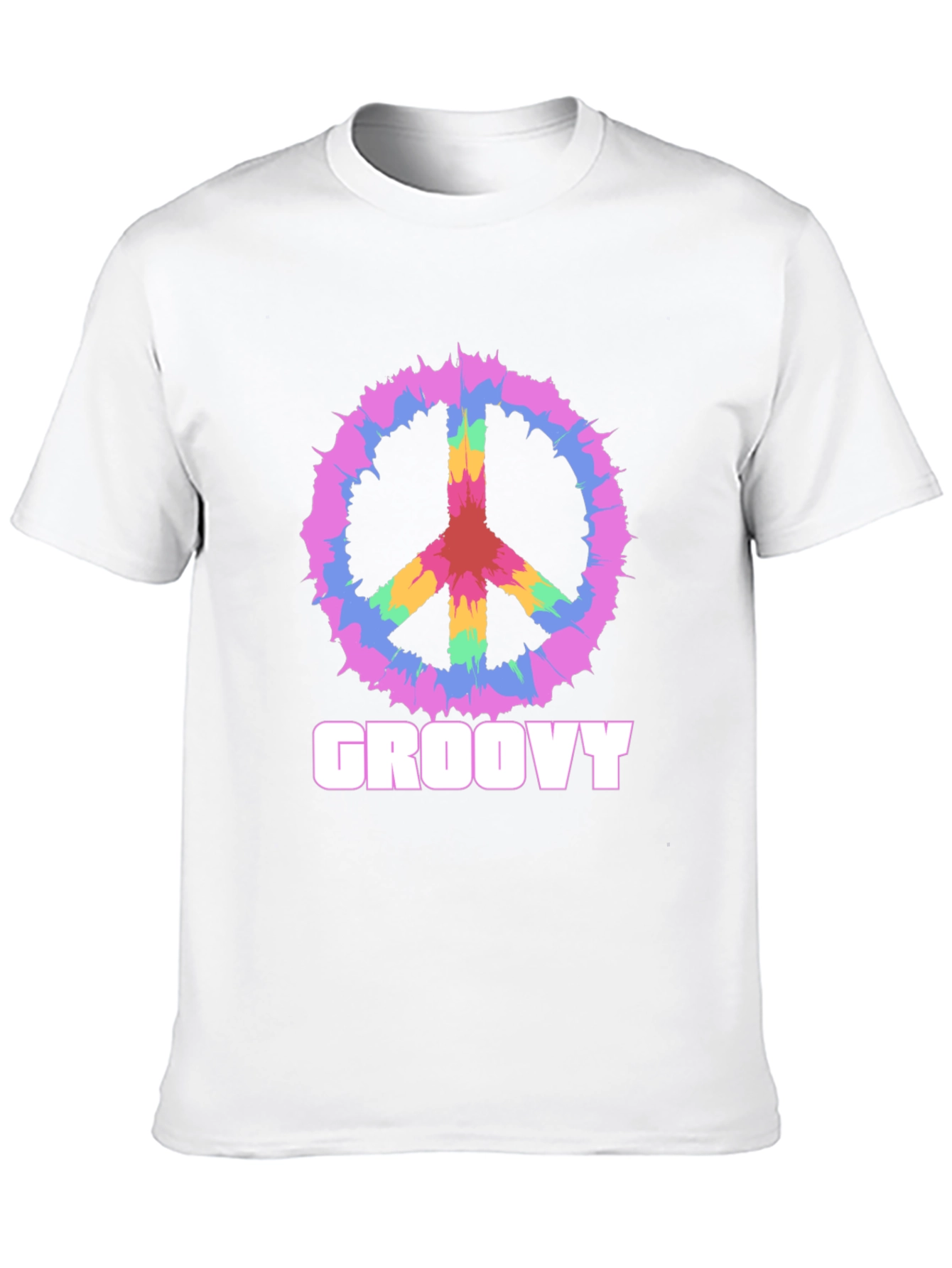 Groovy Peace Sign Graphic Tee - Retro Style