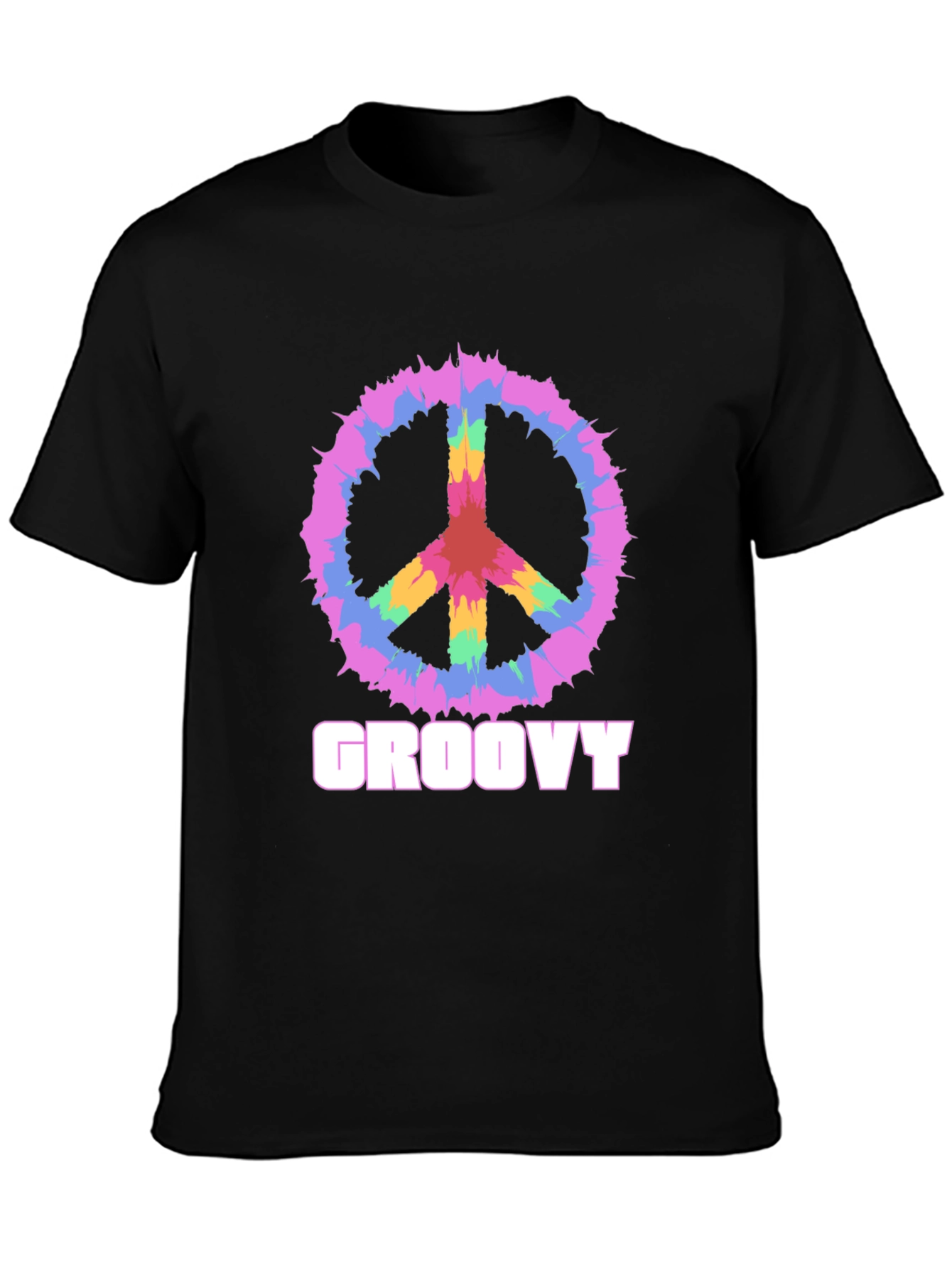 Groovy Peace Sign Graphic Tee - Retro Style
