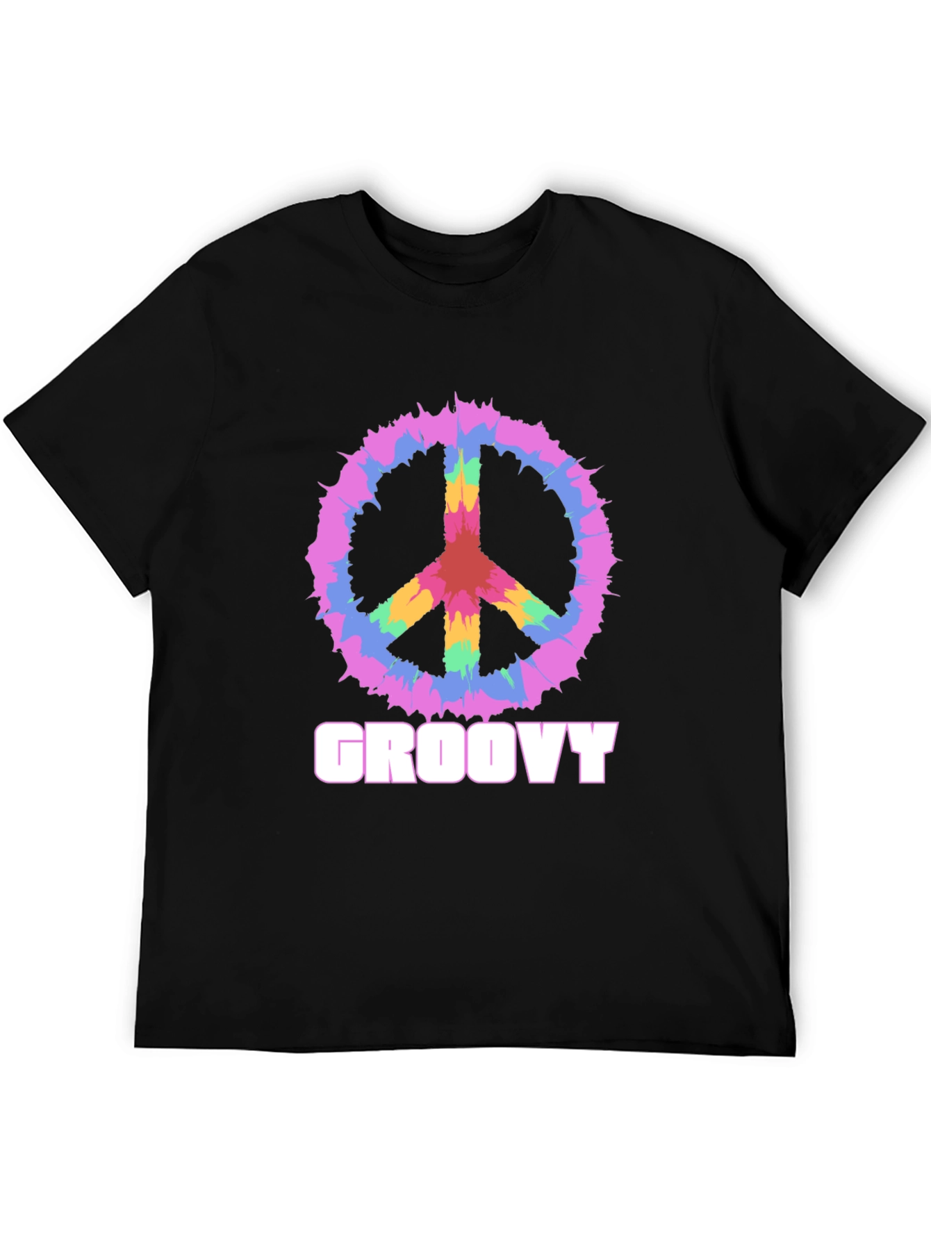 Groovy Peace Sign Graphic Tee - Retro Style