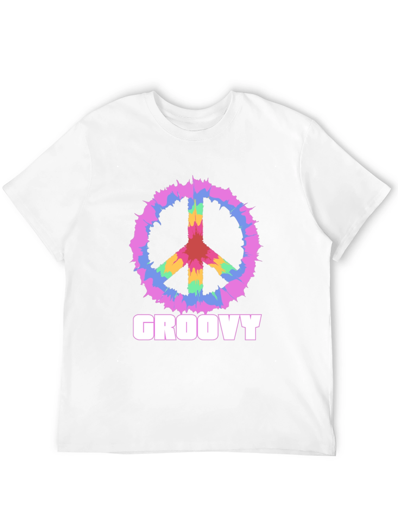 Groovy Peace Sign Graphic Tee - Retro Style