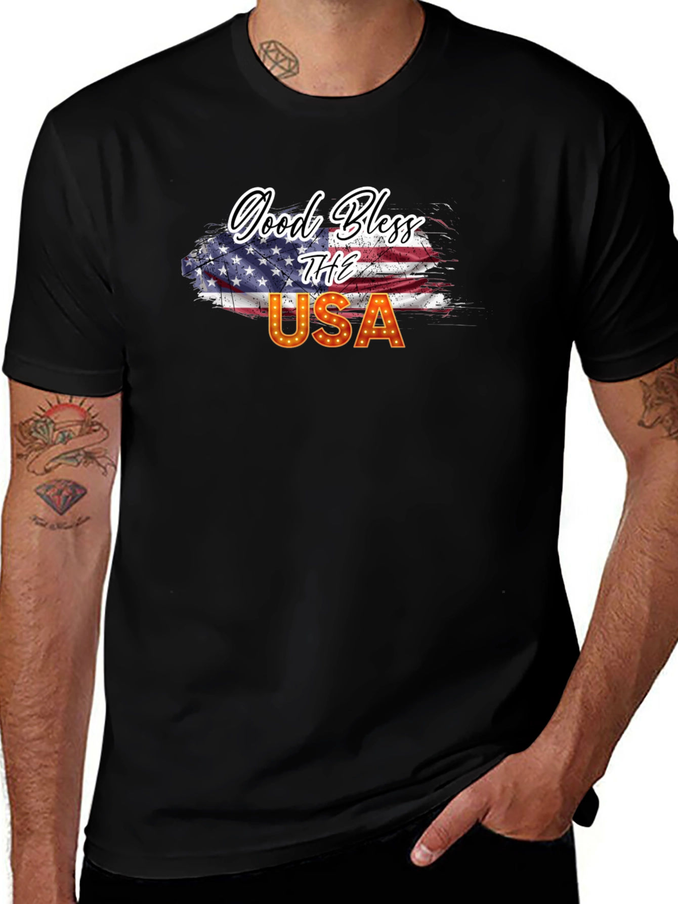 Good Bless USA American Flag T-Shirt