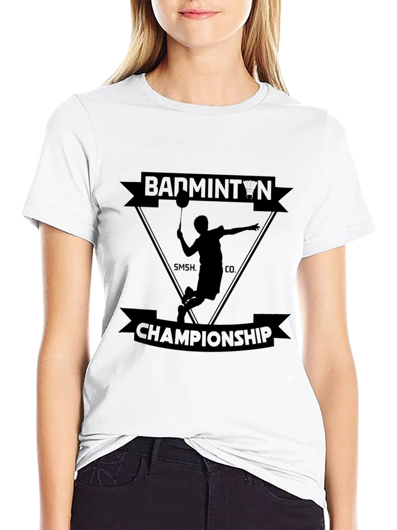 Badminton Championship Black T-Shirt