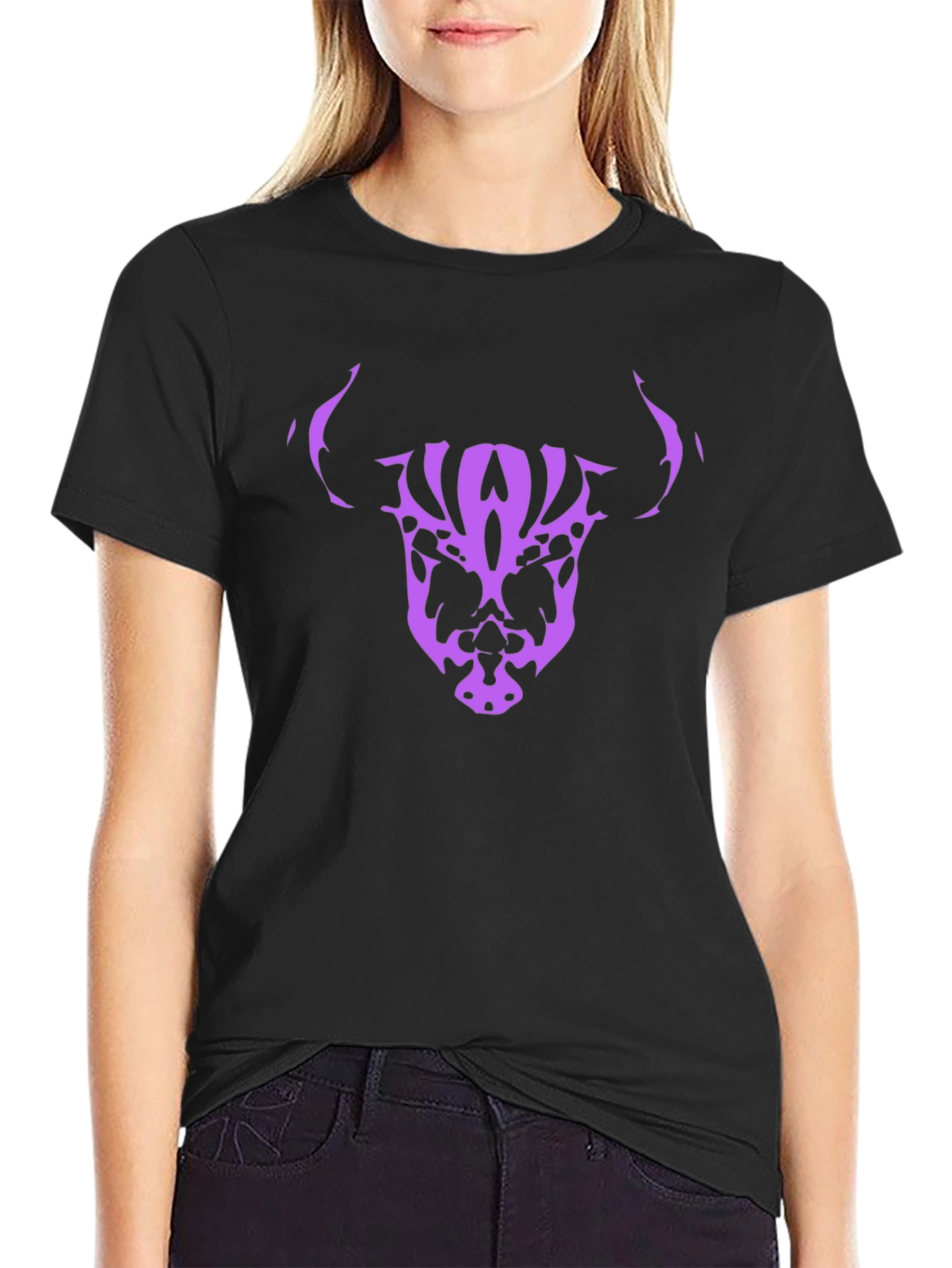 Bull Skull Graphic Tee - Black