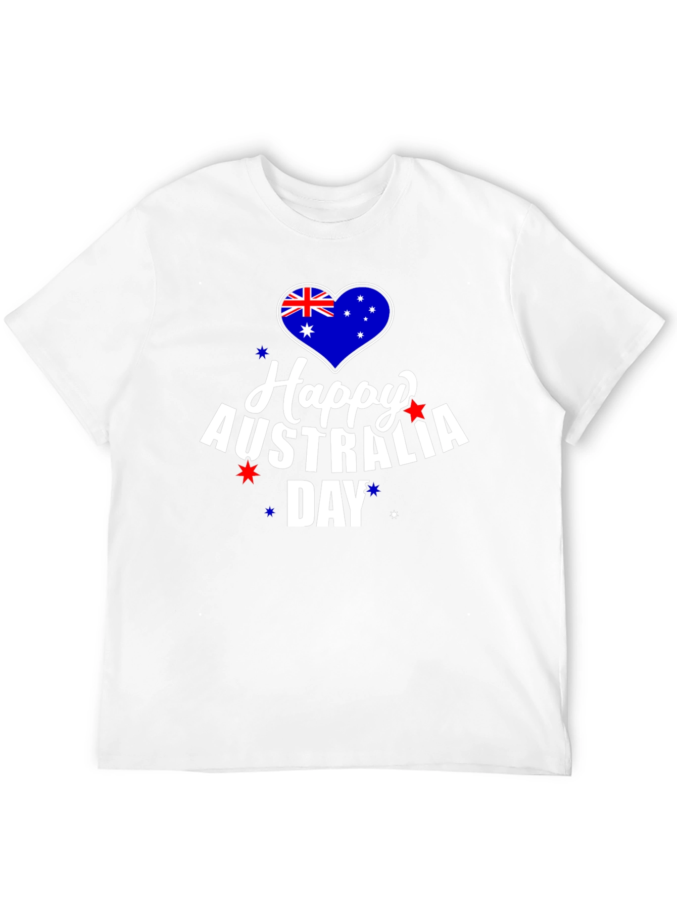 Happy Australia Day T-Shirt Black Cotton