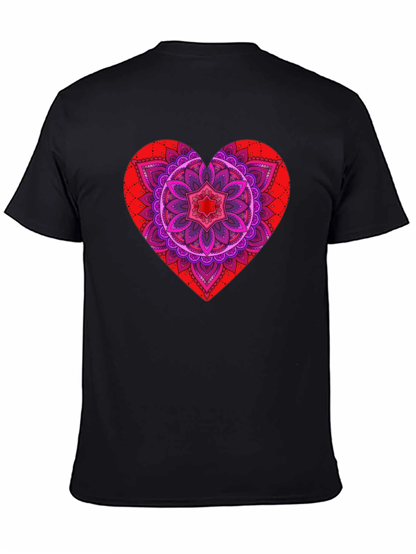 Heart Mandala Graphic Tee - Black