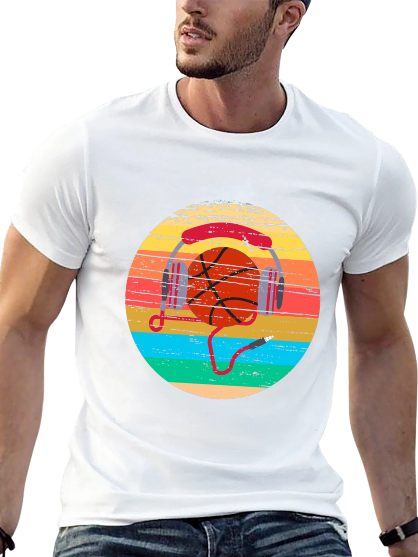 Basketball Music Retro Graphic T-Shirt