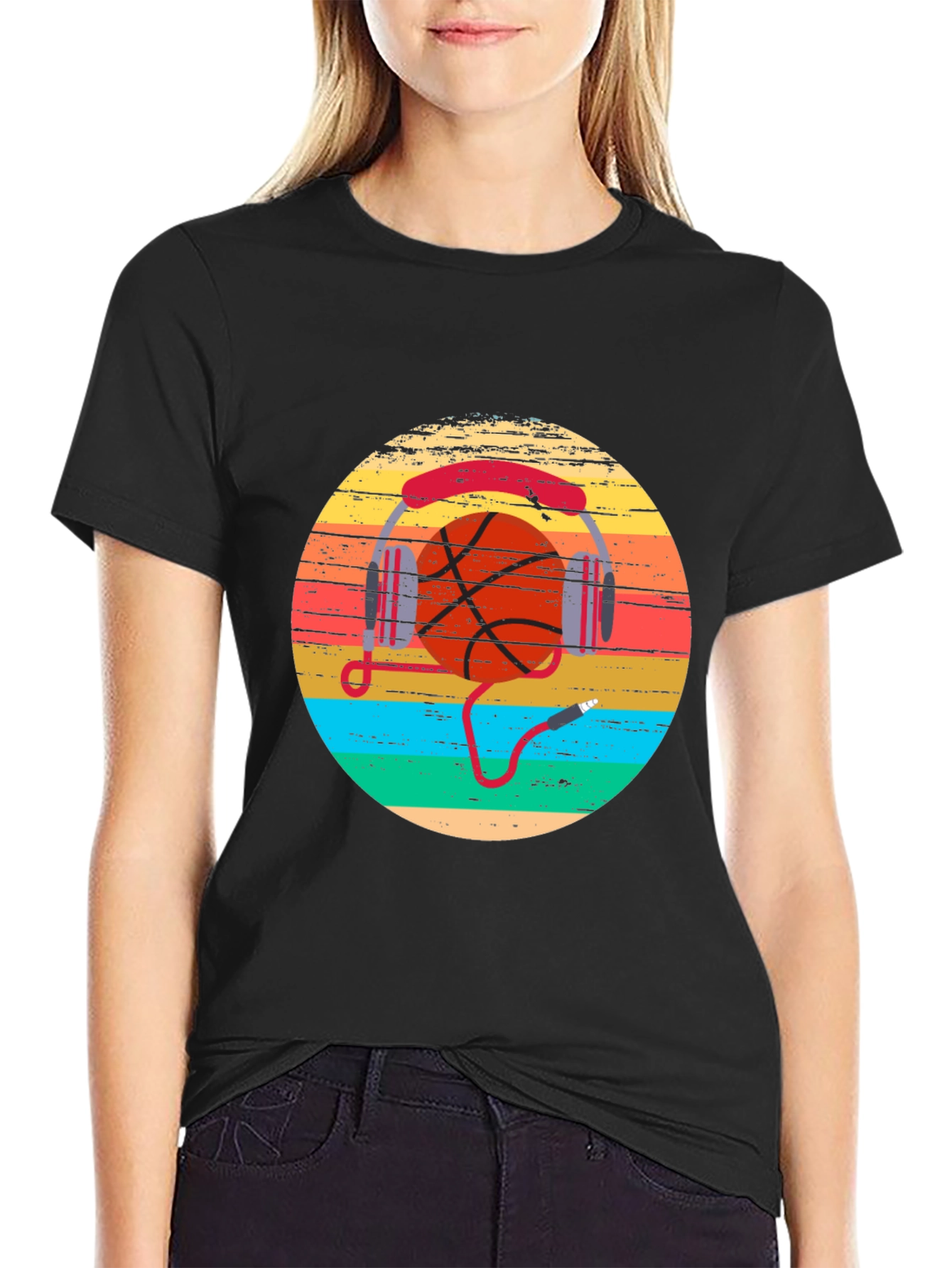 Basketball Music Retro Graphic T-Shirt
