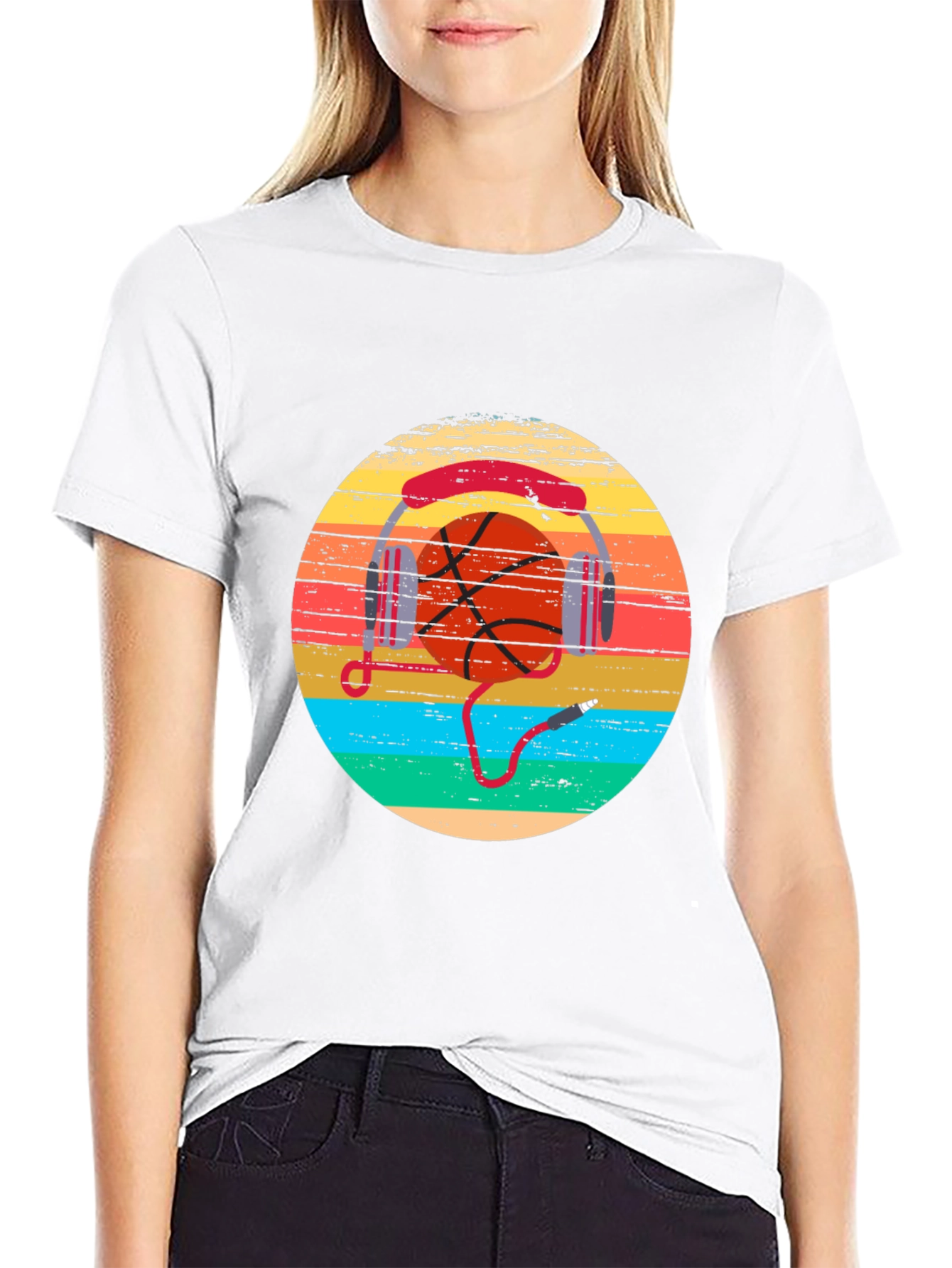 Basketball Music Retro Graphic T-Shirt