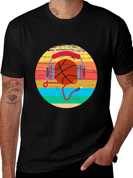 Basketball Music Retro Graphic T-Shirt