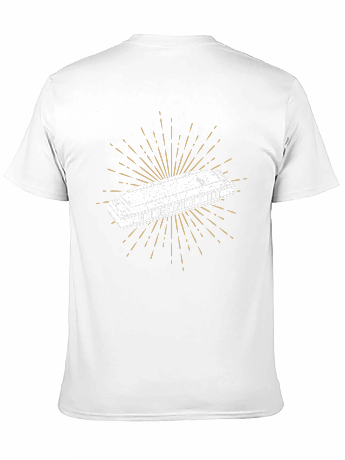 Harmonica Burst Graphic Tee - Black Cotton Casual