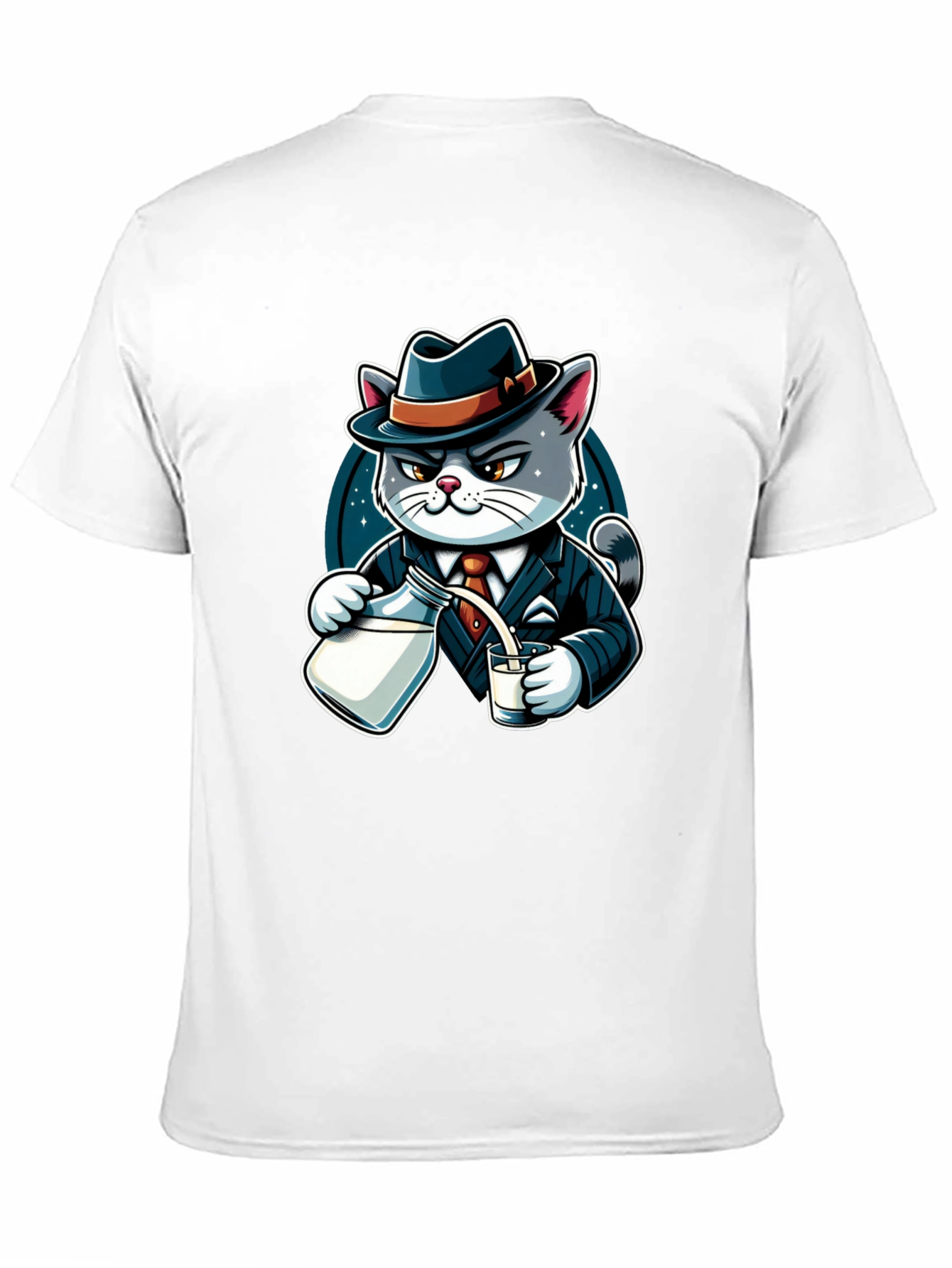 Gangster Cat Milk Pour T-Shirt