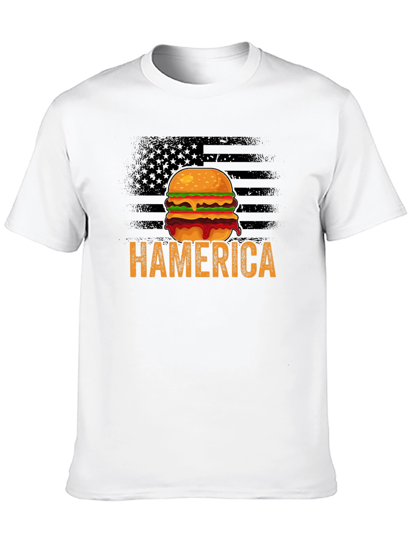 Hamerica Burger T-Shirt - Patriotic & Funny Design