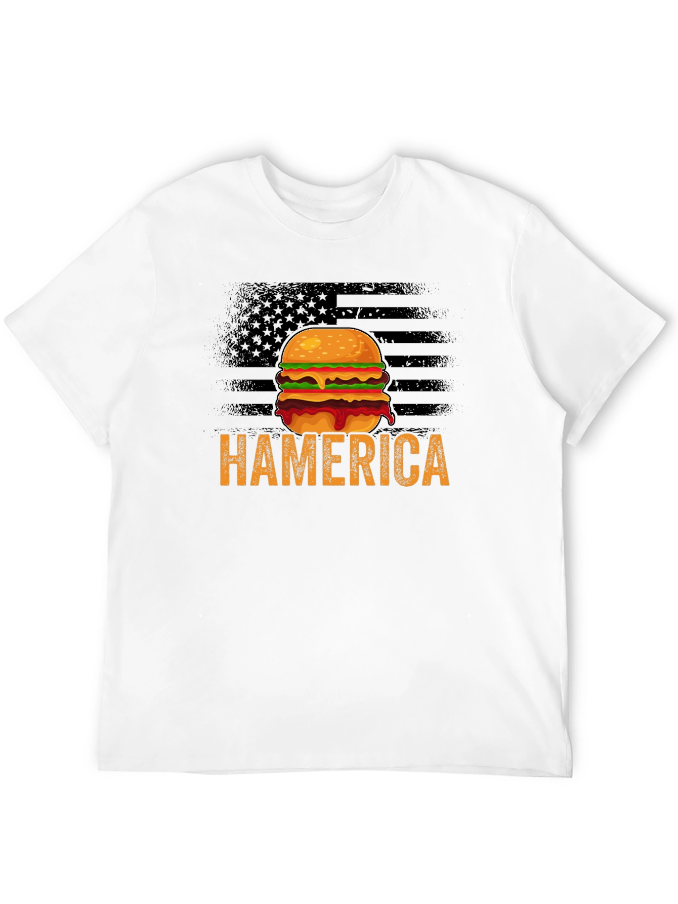 Hamerica Burger T-Shirt - Patriotic & Funny Design