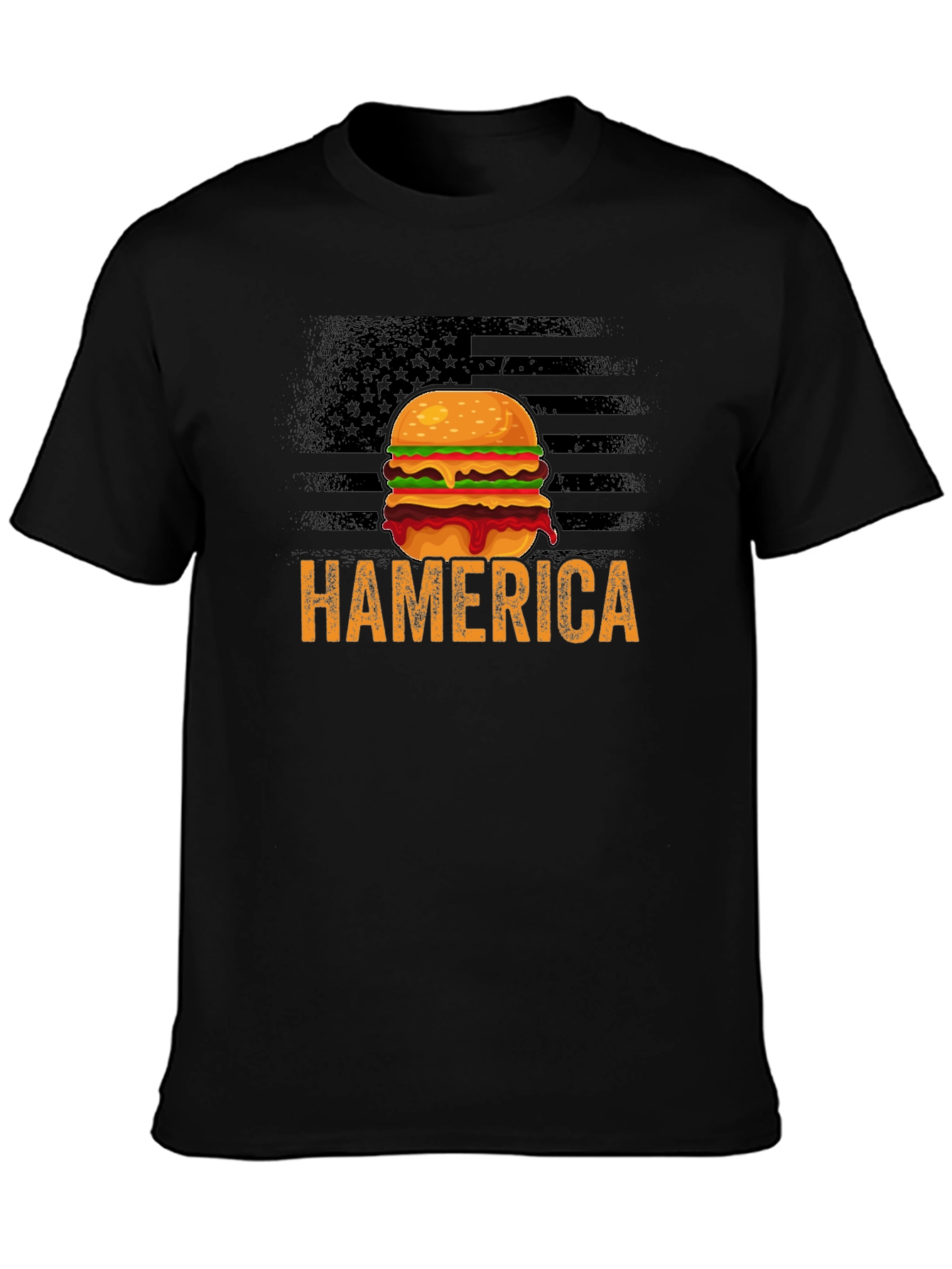 Hamerica Burger T-Shirt - Patriotic & Funny Design