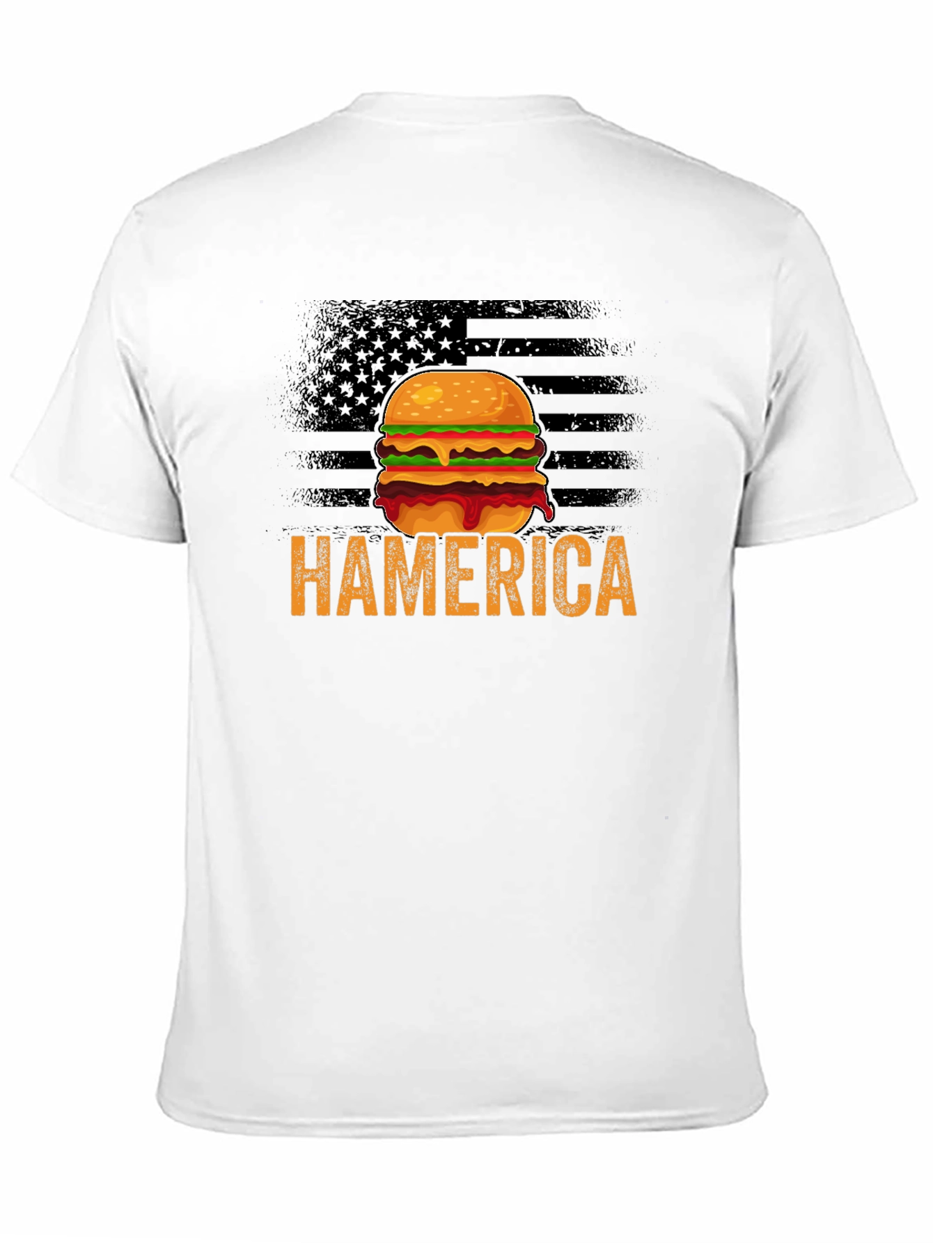 Hamerica Burger T-Shirt - Patriotic & Funny Design