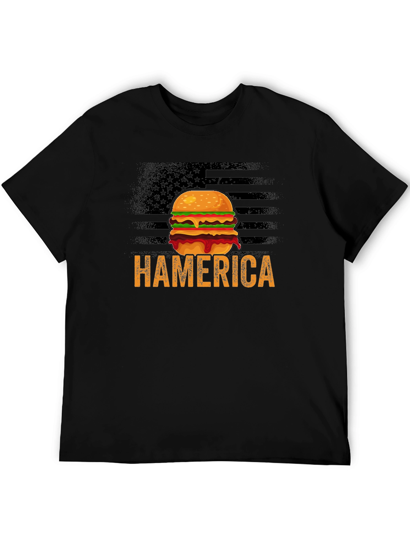 Hamerica Burger T-Shirt - Patriotic & Funny Design
