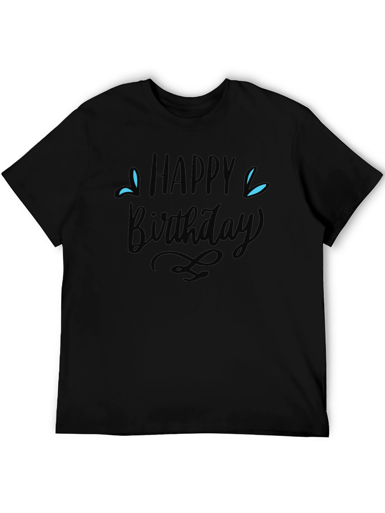 Happy Birthday Graphic Tee - Mens Black T-Shirt