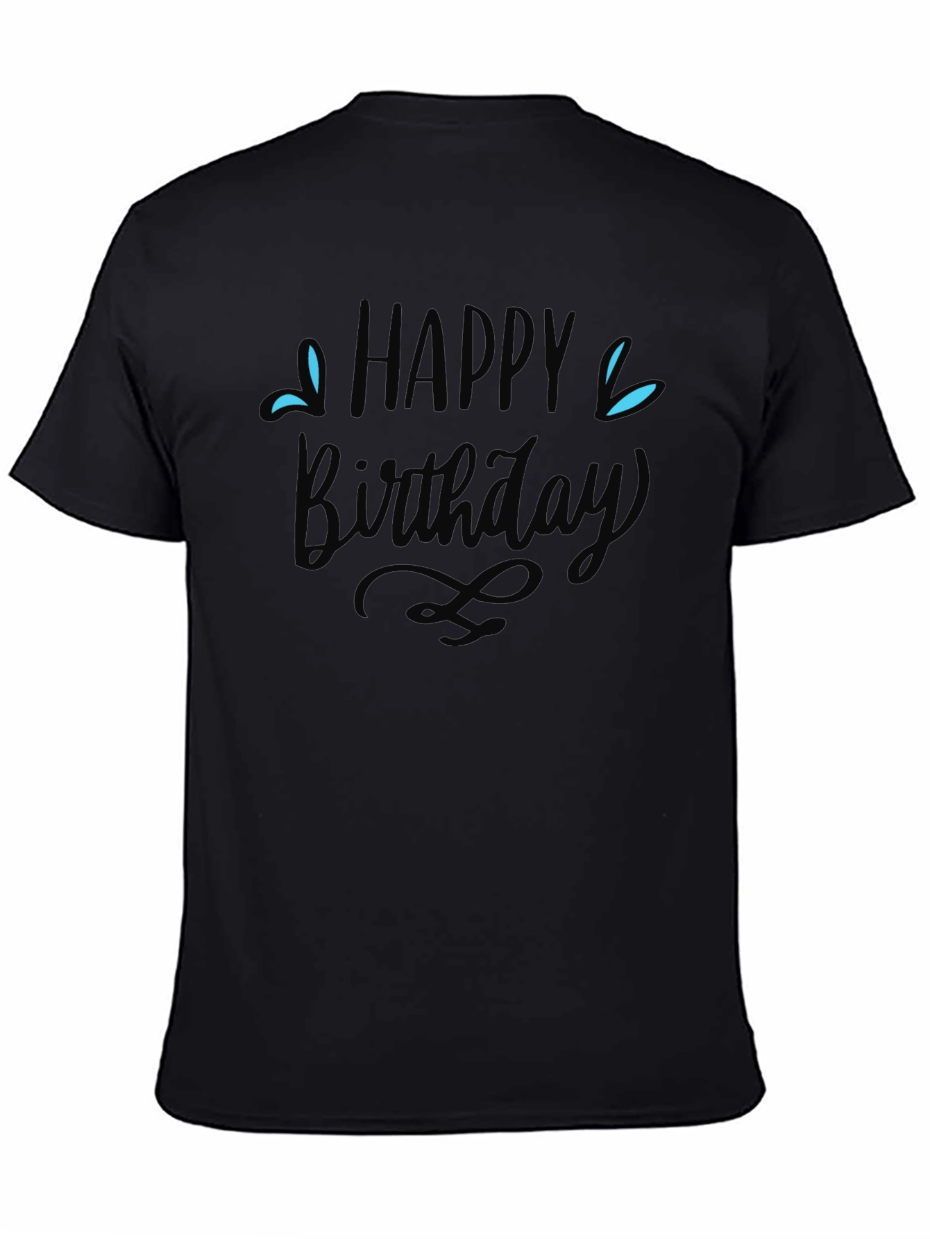 Happy Birthday Graphic Tee - Mens Black T-Shirt