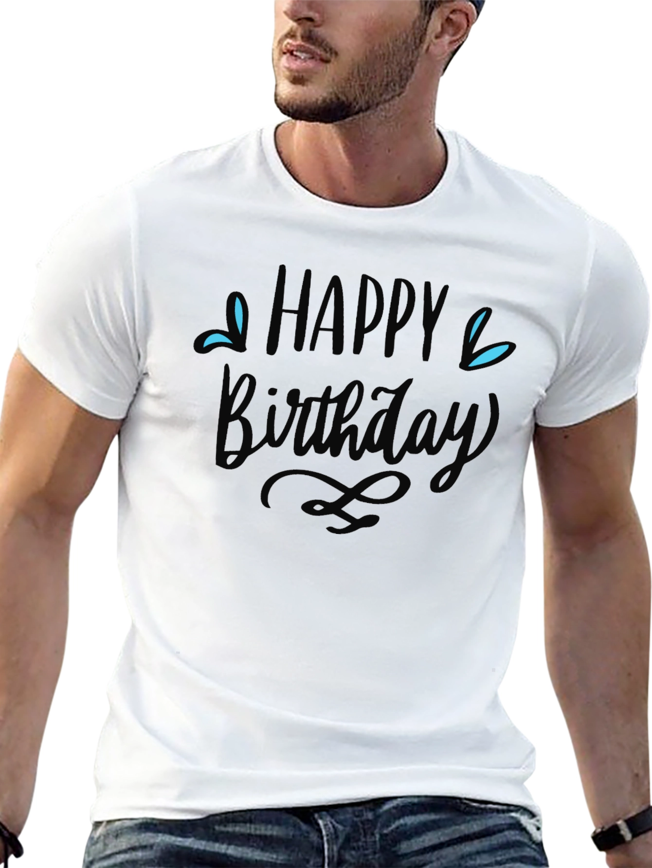 Happy Birthday Graphic Tee - Mens Black T-Shirt