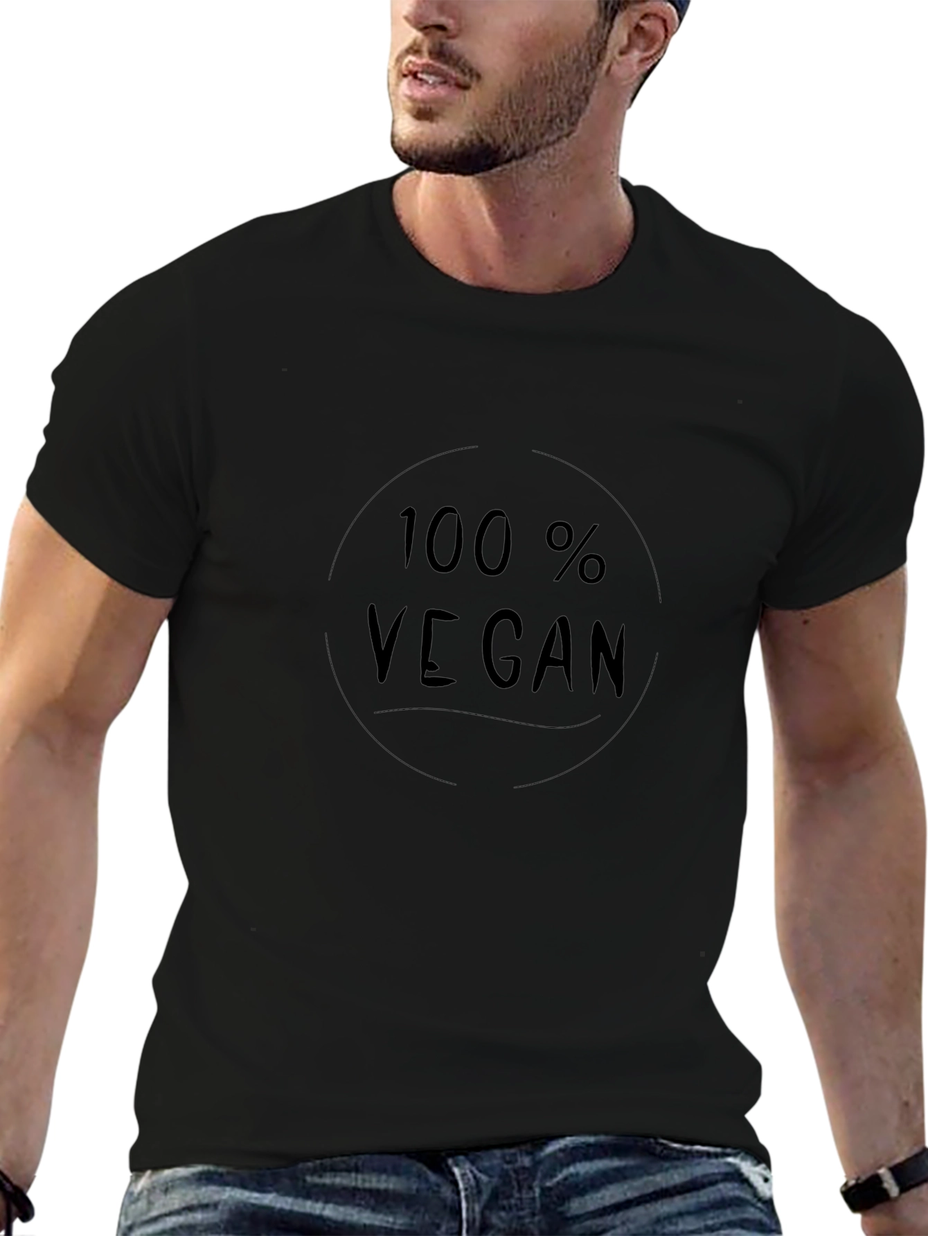 100% Vegan Black T-Shirt - Eco-Friendly Fashion