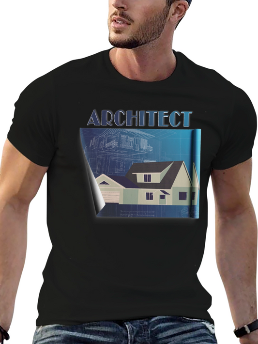 Architect Blueprint T-Shirt - Black Graphic Tee