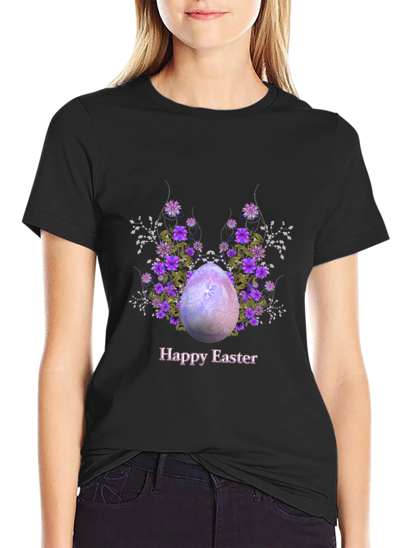 Happy Easter Egg Floral T-Shirt