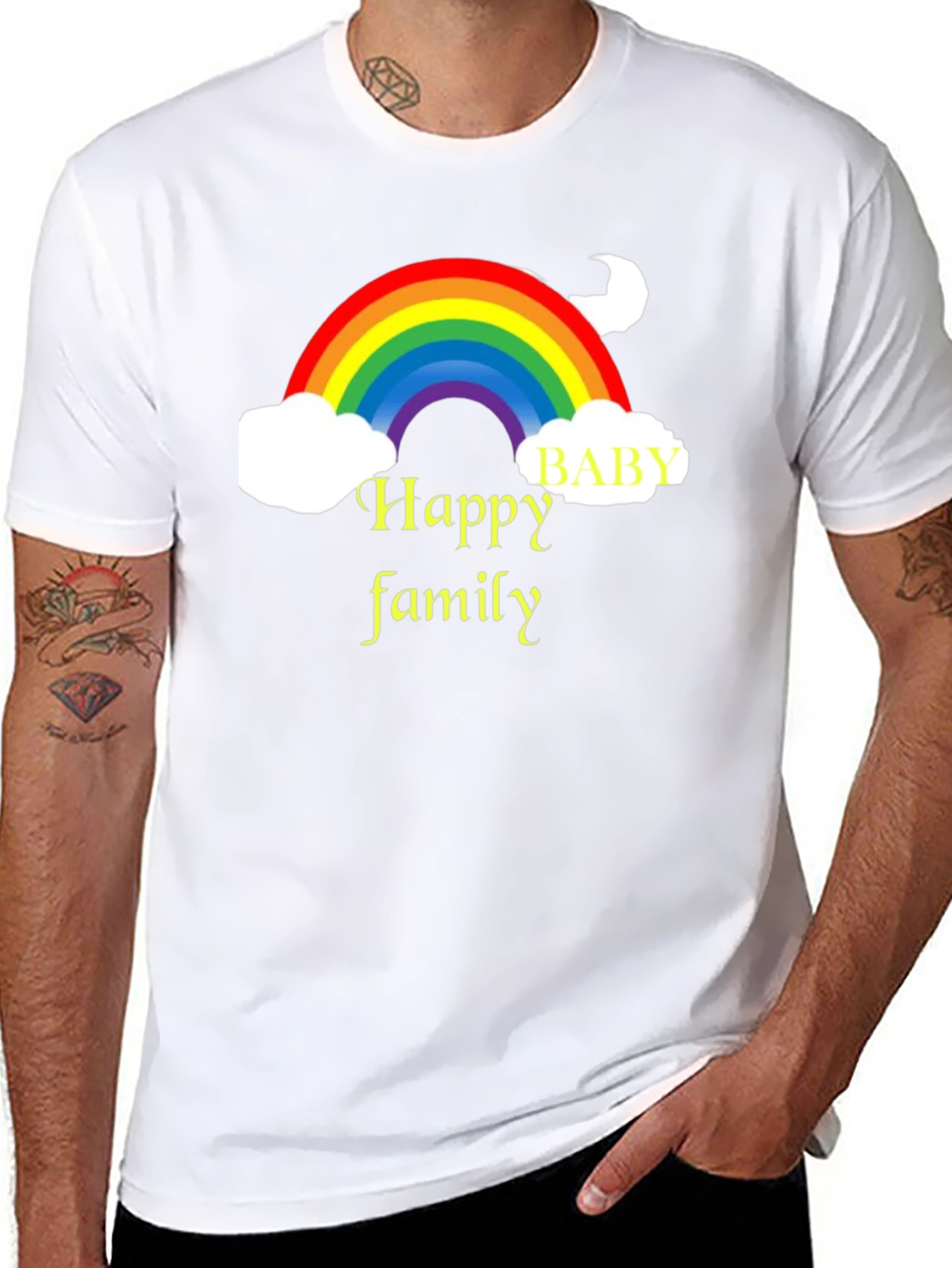 Happy Family Rainbow Graphic Tee