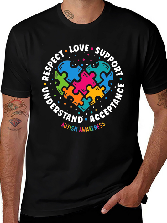 Autism Awareness Puzzle Heart Graphic T-Shirt