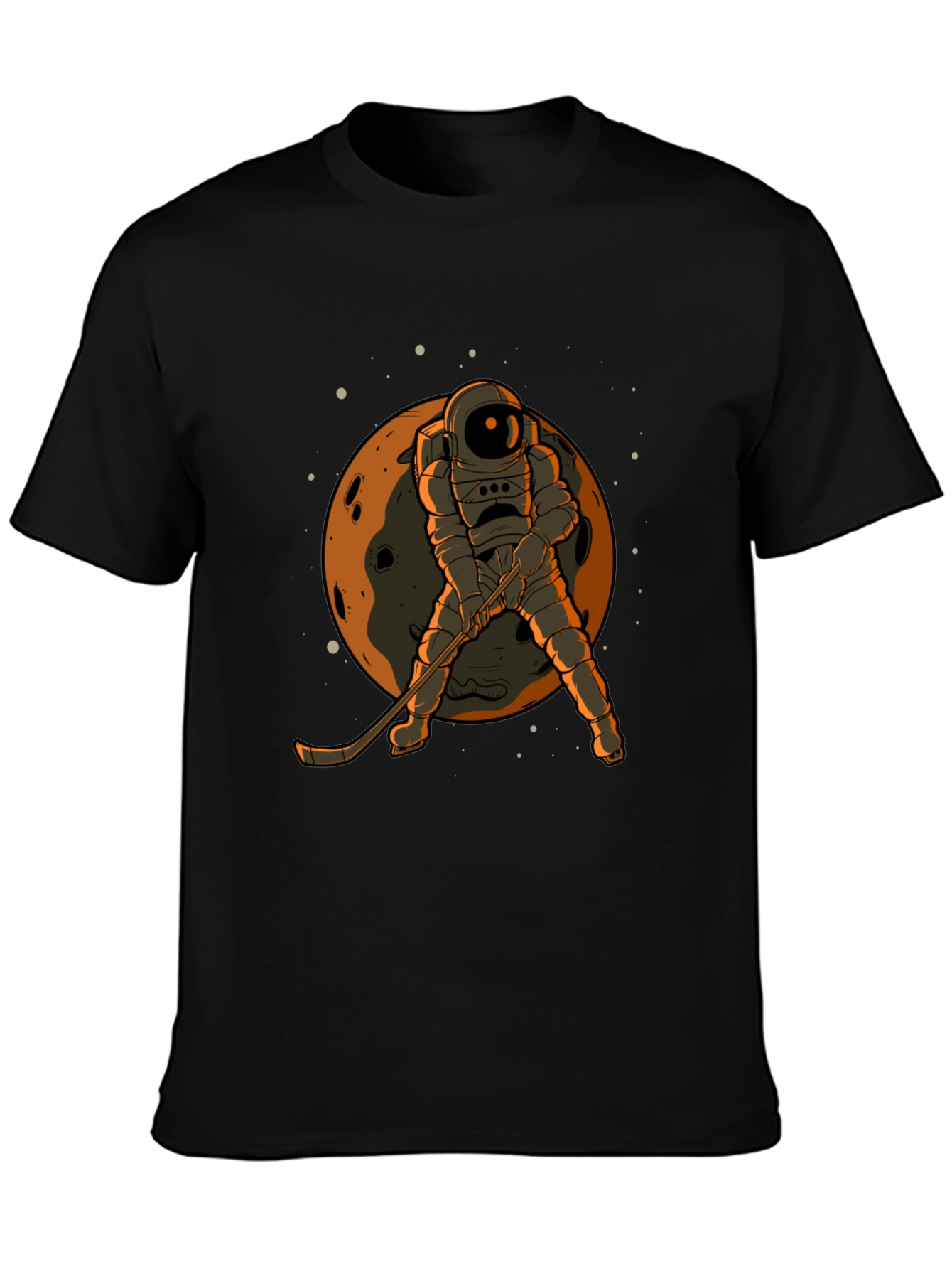 Astronaut Hockey Player Graphic T-Shirt