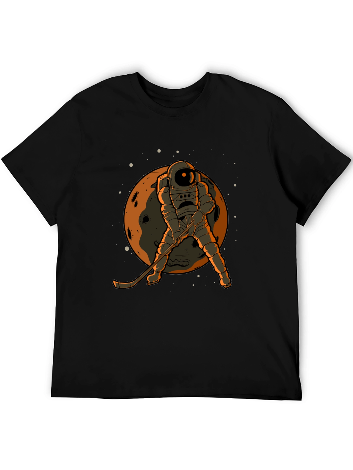 Astronaut Hockey Player Graphic T-Shirt