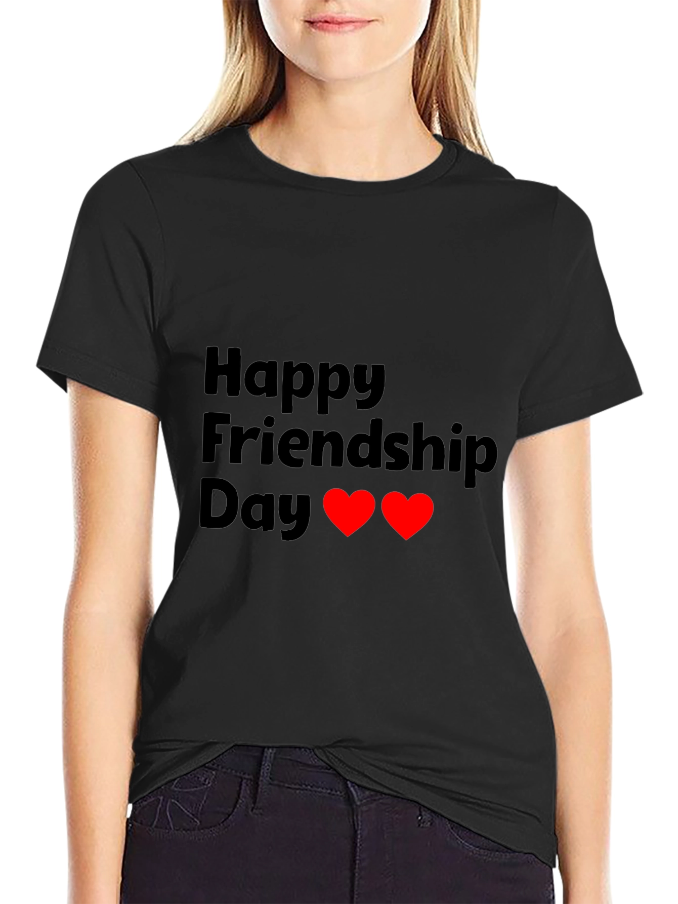 Happy Friendship Day Black T-Shirt