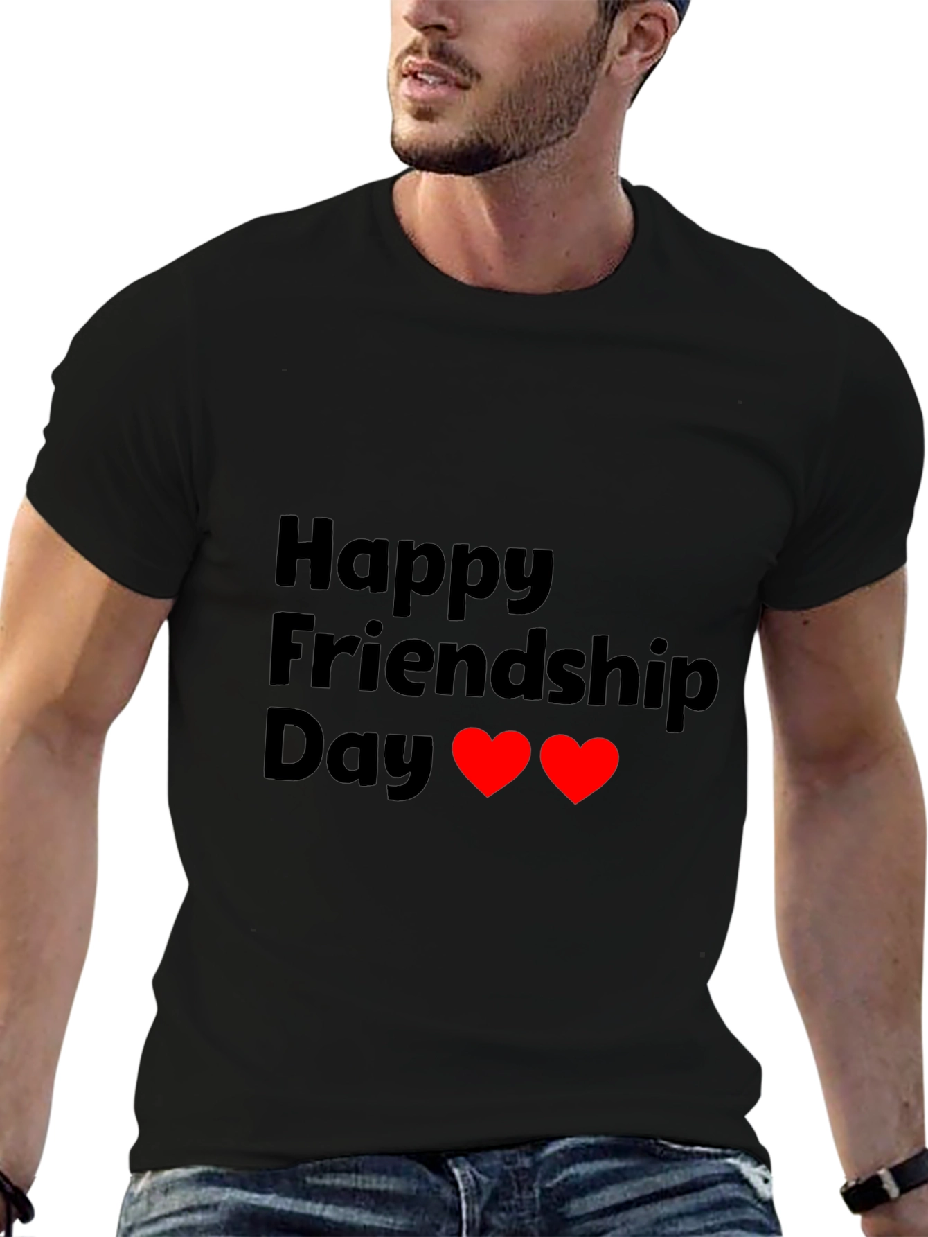 Happy Friendship Day Black T-Shirt